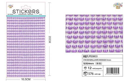 [PE0803] Pegatina brillante morado 4mm 10.5x20cm