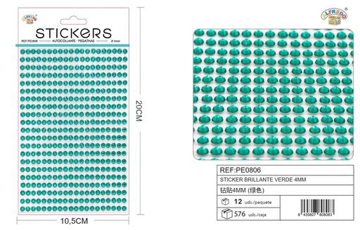 [PE0806] Pegatina brillante verde 4mm 10.5x20cm
