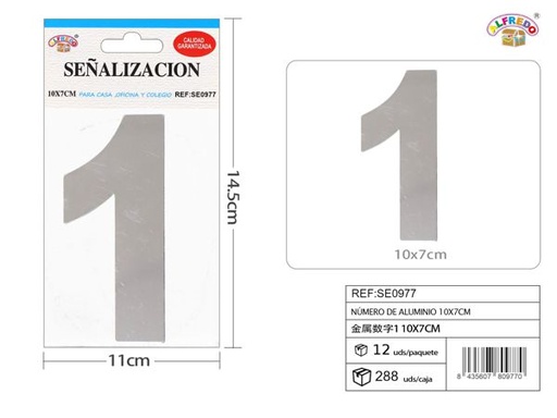 [SE0977] Señal de aluminio números 10x7cm para señalización