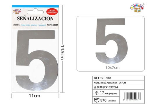 [SE0981] Señal de aluminio-números 10x7cm para numeración y señalización