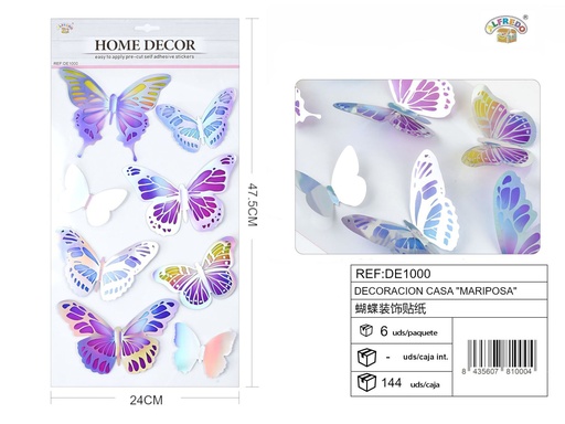 [DE1000] Decoración de mariposas 24x47.5cm para el hogar
