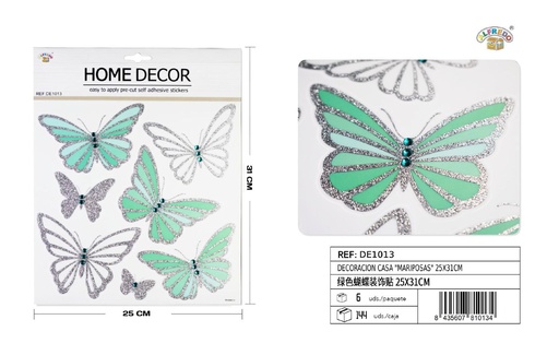 [DE1013] Decoración casa "Mariposas verdes" 25x31cm - Decoraciones para el hogar
