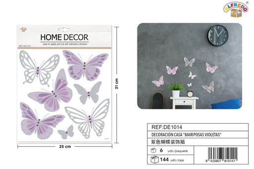 [DE1014] Decoración casa "Mariposas violetas" 25x31cm - Decoraciones para el hogar