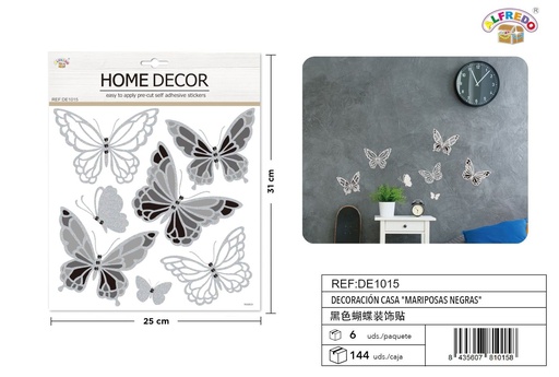 [DE1015] Decoración casa "Mariposas negras" 25x31cm - Decoraciones para el hogar