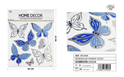 [DE1016] Decoración casa "Mariposas azules" 25x31cm - Decoraciones para el hogar