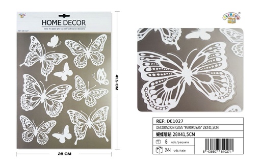 [DE1027] Decoración de pared mariposas 28x41,5cm