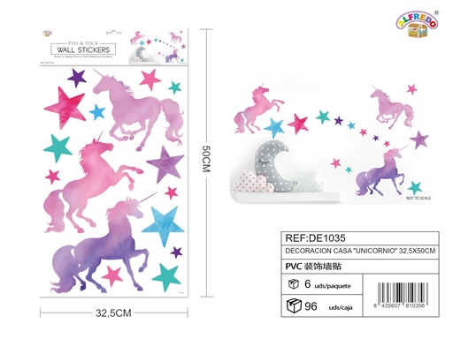 [DE1035] Decoración casa "Unicornio" 32.5x50cm - Decoración de pared