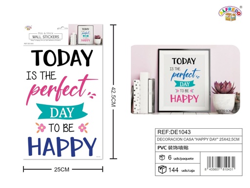 [DE1043] Decoración de casa "Happy Day" 24.5x35 cm - Decoración de pared