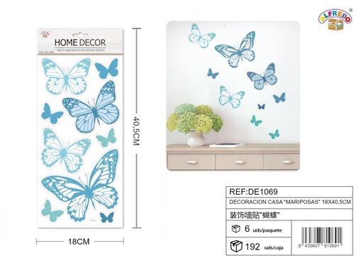 [DE1069] Decoración de casa "Mariposas" 18x40.5cm - Decoraciones