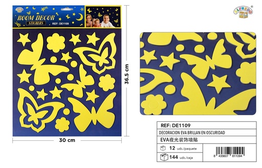 [DE1109] Decoración EVA que brilla en la oscuridad 30x36.5cm para manualidades