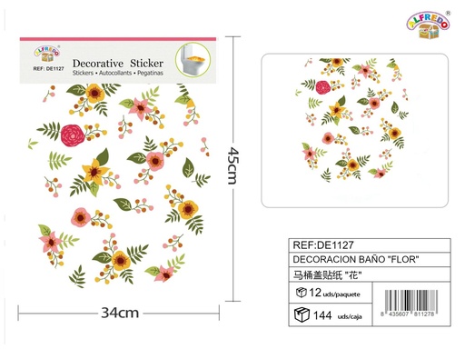 [DE1127] Decoración de baño "Flor" - Decoraciones de baño