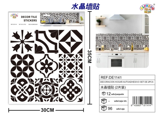 [DE1141] Decoración adhesiva para pared set de 2pcs 30x30cm para decoración del hogar