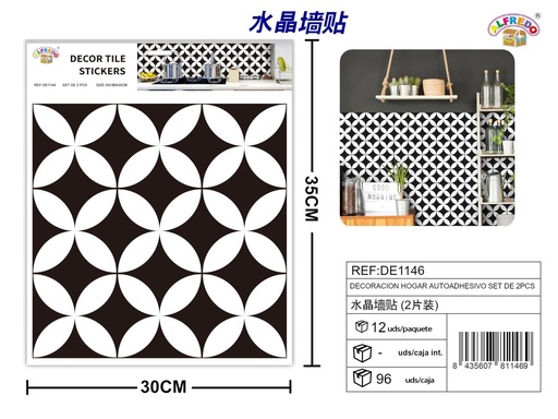 [DE1146] Decoración de hogar autoadhesiva set de 2 piezas 30x30 cm - Decoraciones