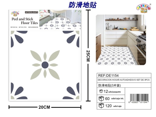 [DE1154] Decoración hogar autoadhesiva set de 3 pcs 20x20cm - Decoraciones antideslizantes