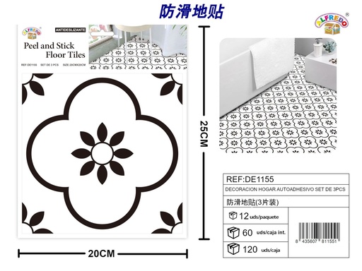 [DE1155] Decoración hogar autoadhesiva set de 3 pcs 20x20cm - Decoraciones antideslizantes
