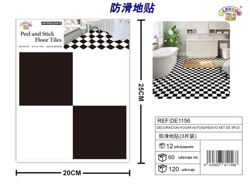 [DE1156] Decoración hogar autoadhesiva set de 3 pcs 20x20cm - Decoraciones antideslizantes
