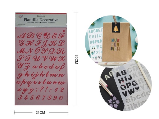 [PL1204] Plantilla decorativa "Letras" 21x35 cm - Plantillas decorativas