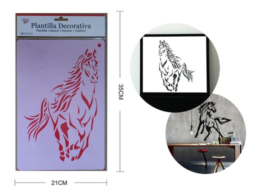 [PL1217] Plantilla decorativa "Caballo" 21x35 cm - Plantillas decorativas