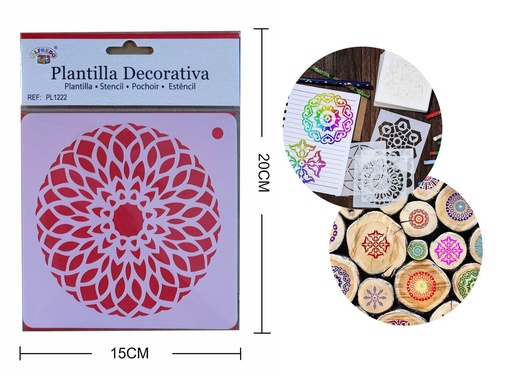 [PL1222] Plantilla decorativa "Mandara" 15x20cm para manualidades y decoración