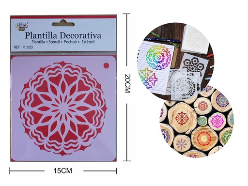 [PL1223] Plantilla decorativa "Mandala" 15 x 20 cm - Plantillas de artesanía