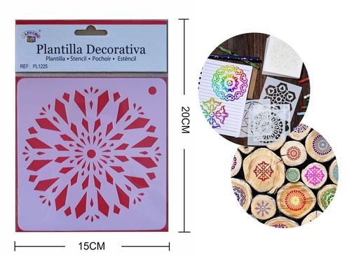 [PL1225] Plantilla decorativa "Mandala" 15 x 20 cm - Plantillas de artesanía