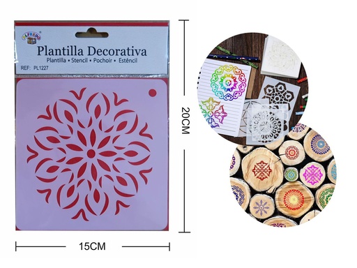 [PL1227] Plantilla decorativa "Mandala" 15 x 20 cm - Plantillas de artesanía