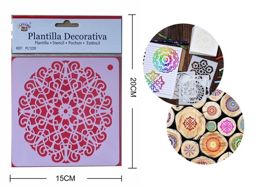 [PL1228] Plantilla decorativa "Mandala" 15 x 20 cm - Plantillas de artesanía