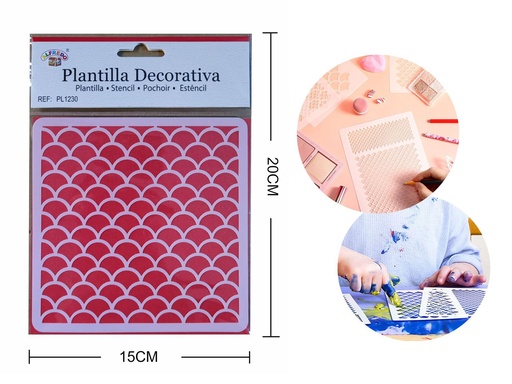 [PL1230] Plantilla decorativa "Escamas de sirena" 15 x 20 cm - Plantillas de artesanía