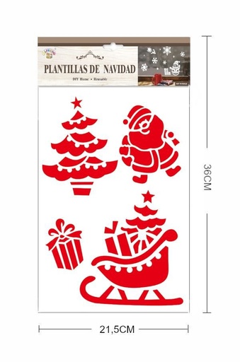 [PL1238] Plantillas de Navidad "Papá Noel" 21.5x36 cm - Productos de Navidad
