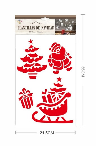 [PL1238] Plantillas de Navidad "Papa Noel" 21.5x36cm