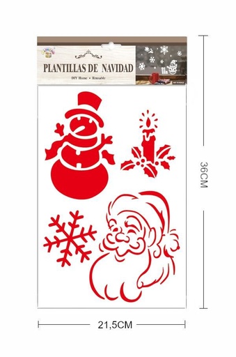 [PL1242] Plantillas de Navidad "Muñeco de Nieve" 21.5x36 cm - Productos de Navidad