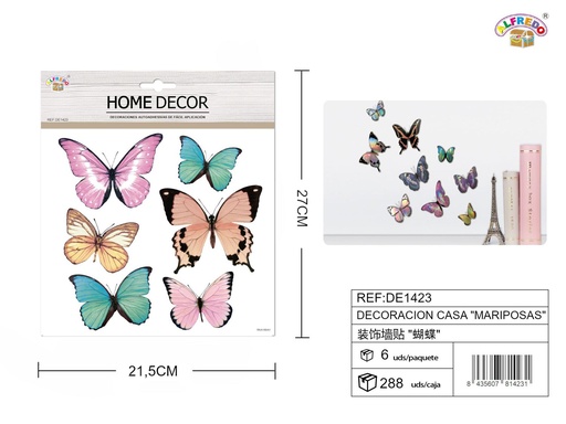 [DE1423] Decoración de mariposas 21.5x27cm - Decoraciones