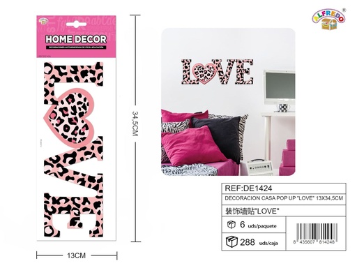[DE1424] Decoración casa pop up "Love" 13x34.5 cm - Decoración de pared