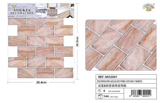 [MO2001] Decoración azulejos para cocina y baños 25.4x30.5cm para bricolaje