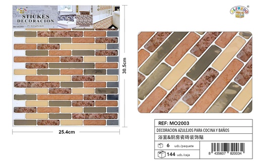 [MO2003] Decoración de azulejos para cocina y baños 25.4x30.5cm