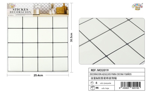 [MO2019] Decoración de azulejos para cocina y baños 25.4x30.5cm - Azulejos decorativos