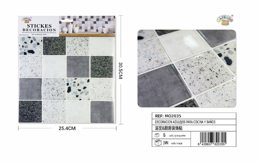 [MO2035] Decoración de azulejos para cocina y baños 25.4x30.5cm - Azulejos decorativos