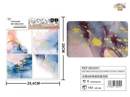 [MO2051] Decoración de azulejos para cocina y baños 25.4x30.5cm - Azulejos decorativos