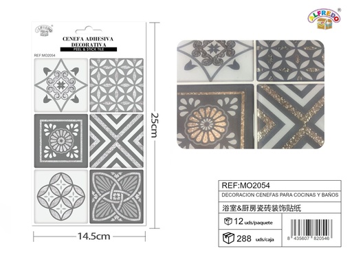 [MO2054] Decoración cenefa para cocina y baños 14.5x25cm para azulejos