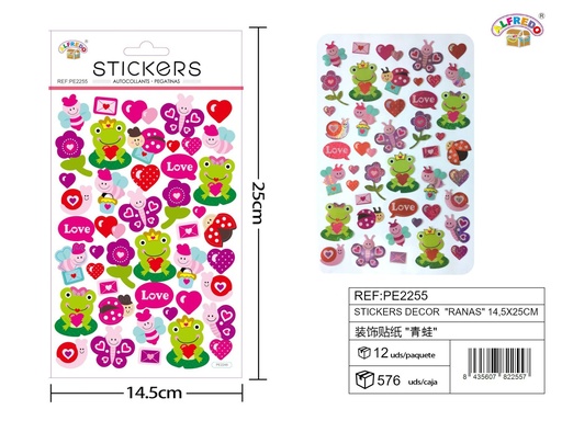 [PE2255] Pegatinas decorativas "Ranas" 14.5x25 cm - Juguetes infantiles