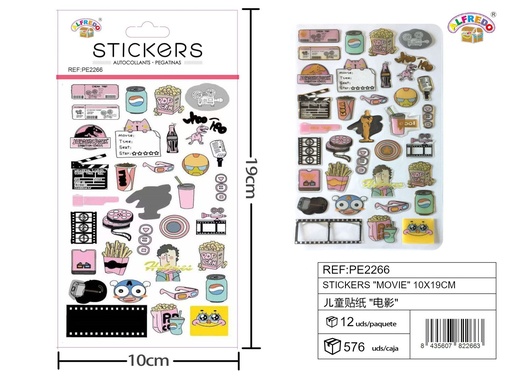 [PE2266] Stickers de Películas 10x19 cm - Adhesivos infantiles