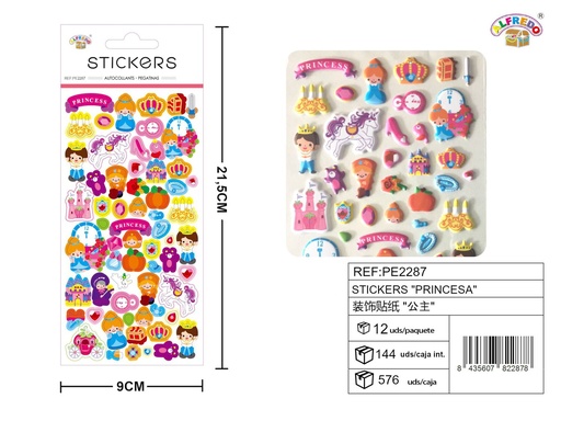 [PE2287] Stickers de Princesa 9x21.5 cm - Adhesivos infantiles