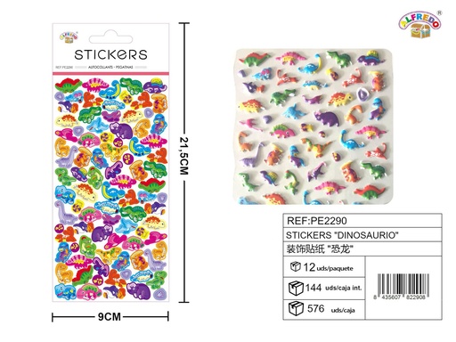 [PE2290] Stickers decorativos "dinosaurio" 9x21.5cm