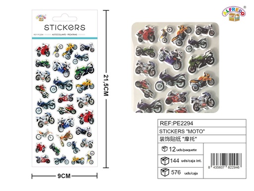 [PE2294] Stickers "Moto" 9x21,5cm para decoración y manualidades