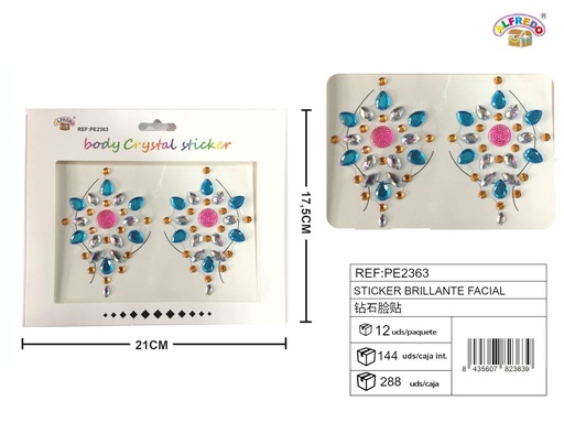 [PE2363] Sticker brillante cuerpo 21 x 17.5 cm - Artículos de manualidades