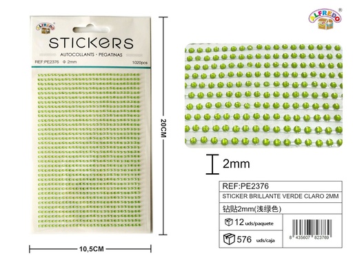 [PE2376] Sticker brillante verde claro 2mm 10.5x20cm