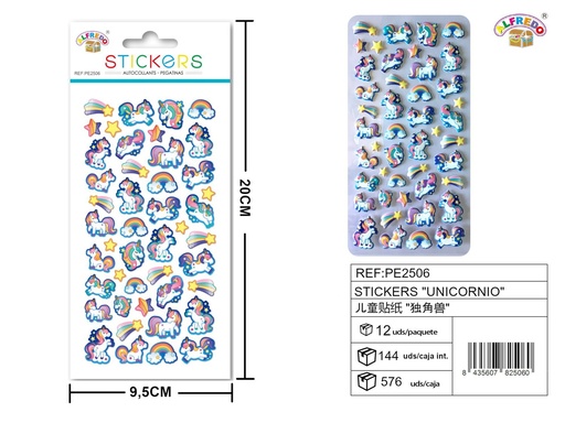 [PE2506] Stickers "Unicornio" 9.5x20cm