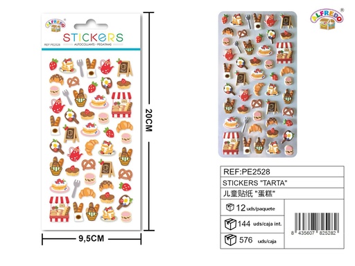 [PE2528] Stickers "Tarta" 9.5x20cm para decoración y manualidades