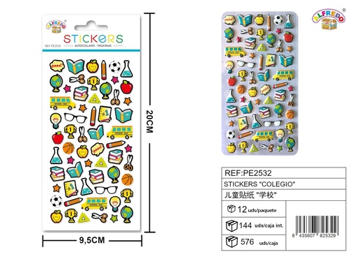 [PE2532] Stickers colegio 9.5x20cm para decoración