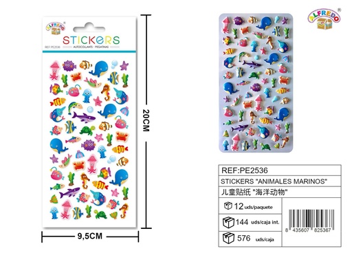 [PE2536] Stickers de animales marinos 9.5x20 cm - Pegatinas infantiles